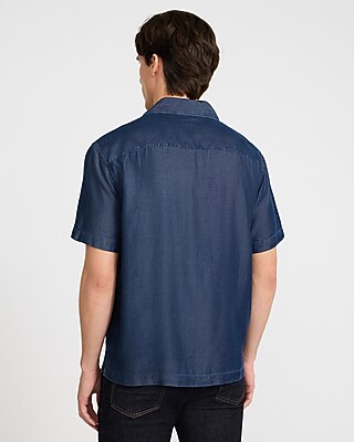 Patch Pocket Short Sleeve Denim Soft Shirt - thumbnail 8