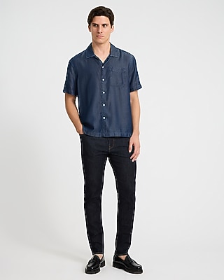 Patch Pocket Short Sleeve Denim Soft Shirt - thumbnail 9