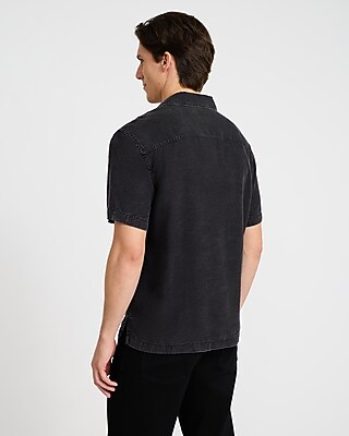 Patch Pocket Short Sleeve Denim Soft Shirt - thumbnail 3