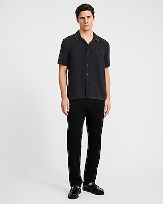 Patch Pocket Short Sleeve Denim Soft Shirt - thumbnail 4
