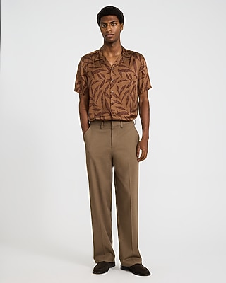 Leaf Print Short Sleeve Resort Shirt