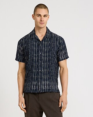Seersucker Floral Short Sleeve Shirt | Express