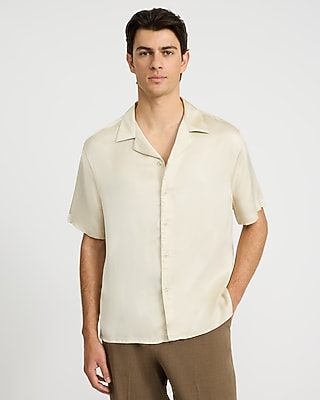 neutral color dress shirts Men's Basic Solid Color Button Up Dress Shirt (Beige) Beige / X-Large/17-17.5 Neck/36-37 Sleeve