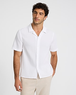 Textured Stripe Short Sleeve Shirt