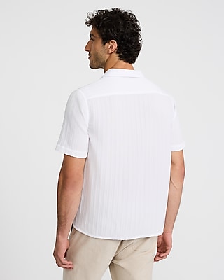 Textured Stripe Short Sleeve Shirt