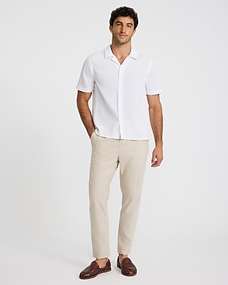 Textured Stripe Short Sleeve Shirt