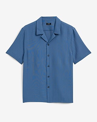 Textured Stripe Short Sleeve Shirt