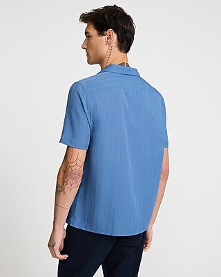Textured Stripe Short Sleeve Shirt