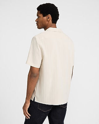 Textured Stripe Short Sleeve Shirt - image 3