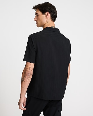 Textured Stripe Short Sleeve Shirt