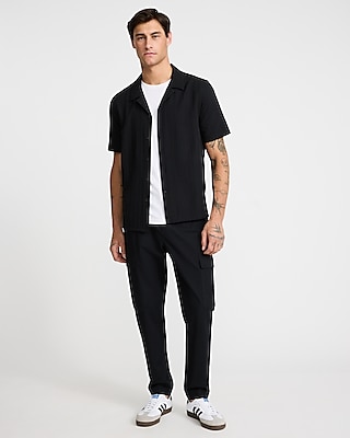 Textured Stripe Short Sleeve Shirt