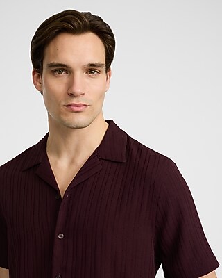 Textured Stripe Short Sleeve Shirt