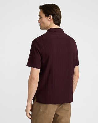 Textured Stripe Short Sleeve Shirt