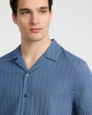 Textured Stripe Short Sleeve Shirt