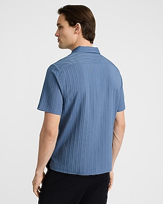 Textured Stripe Short Sleeve Shirt