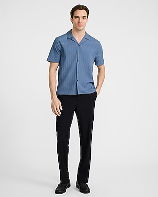 Textured Stripe Short Sleeve Shirt