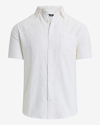 Textured Geo Cotton Short Sleeve Shirt