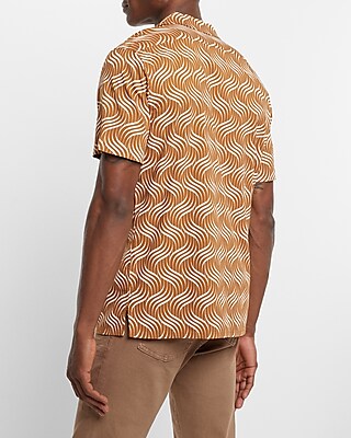 Swirl Print Rayon Short Sleeve Shirt