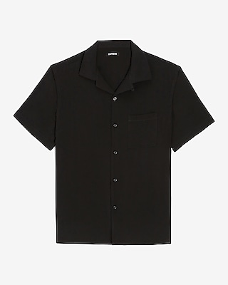 Solid Rayon Short Sleeve Shirt