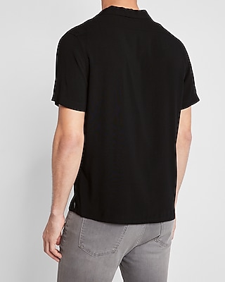 Solid Rayon Short Sleeve Shirt