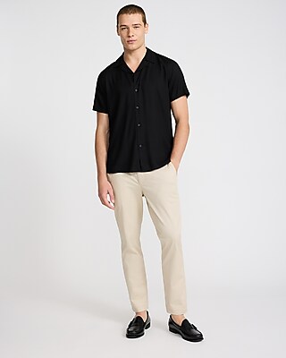 Solid Rayon Short Sleeve Shirt