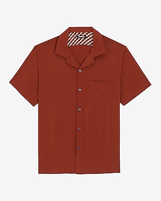 Solid Rayon Short Sleeve Shirt
