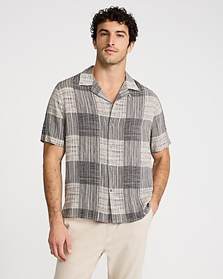 Checkered Rayon Short Sleeve Shirt