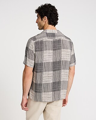 Checkered Rayon Short Sleeve Shirt