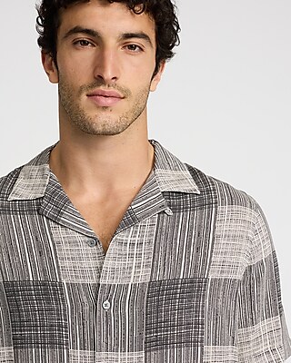 Checkered Rayon Short Sleeve Shirt
