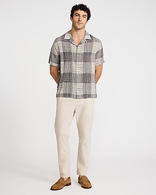 Checkered Rayon Short Sleeve Shirt