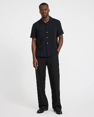 Textured Seersucker Short Sleeve Shirt