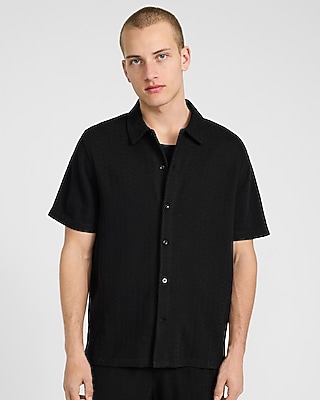 blue black dress optical illusion Presidente Short Sleeve Guayabera main image 1