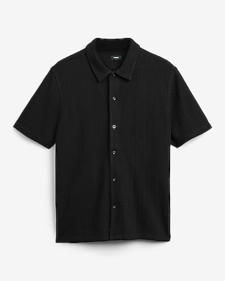 Textured Chevron Short Sleeve Shirt