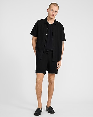 Textured Chevron Short Sleeve Shirt