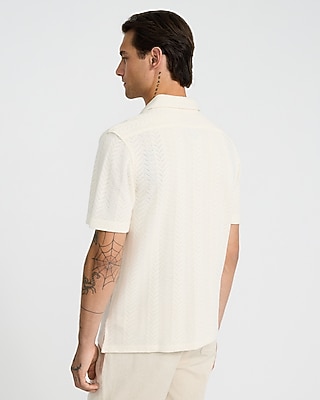 Textured Chevron Short Sleeve Shirt