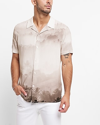 Island Palms Rayon Short Sleeve Shirt