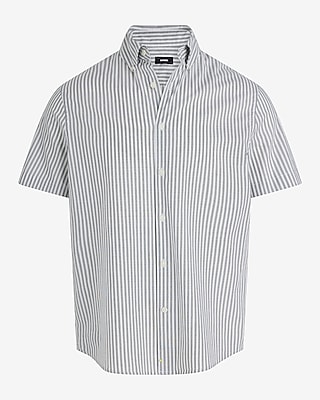 Striped Cotton Stretch Short Sleeve Shirt