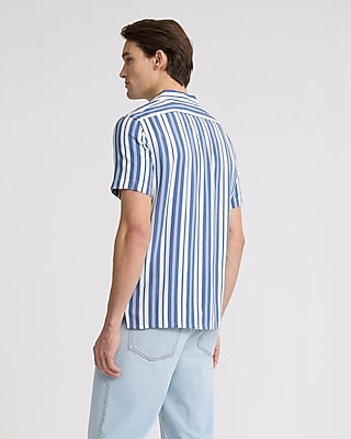 Multi Striped Rayon Short Sleeve Shirt - image 2