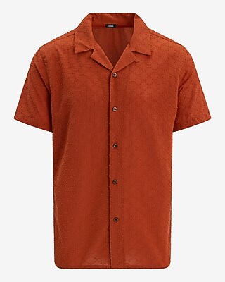 Cotton Textured Dobby Grid Short Sleeve Shirt