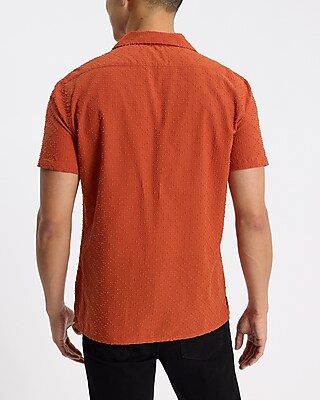 Cotton Textured Dobby Grid Short Sleeve Shirt