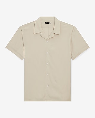 Solid Rayon Short Sleeve Shirt