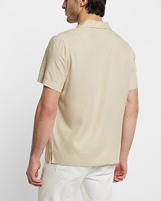 Solid Rayon Short Sleeve Shirt