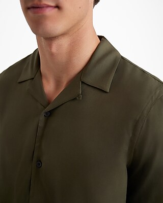 Solid Rayon Short Sleeve Shirt - image 2