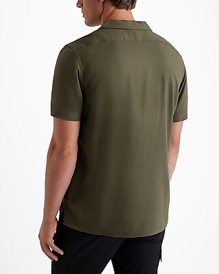 Solid Rayon Short Sleeve Shirt - image 3