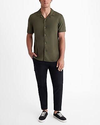 Solid Rayon Short Sleeve Shirt - image 4