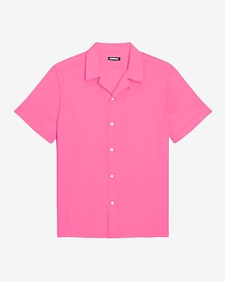 Solid Rayon Short Sleeve Shirt