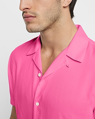 Solid Rayon Short Sleeve Shirt
