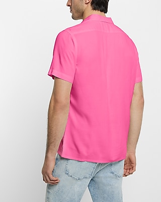 Solid Rayon Short Sleeve Shirt