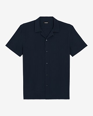 Rayon Tシャツ Solid Rayon Short Sleeve Shirt | Express
