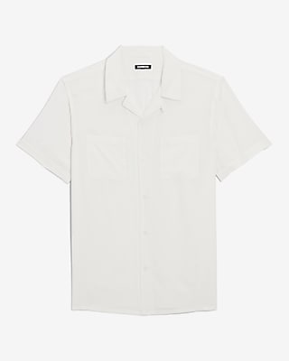 Solid Rayon Short Sleeve Shirt